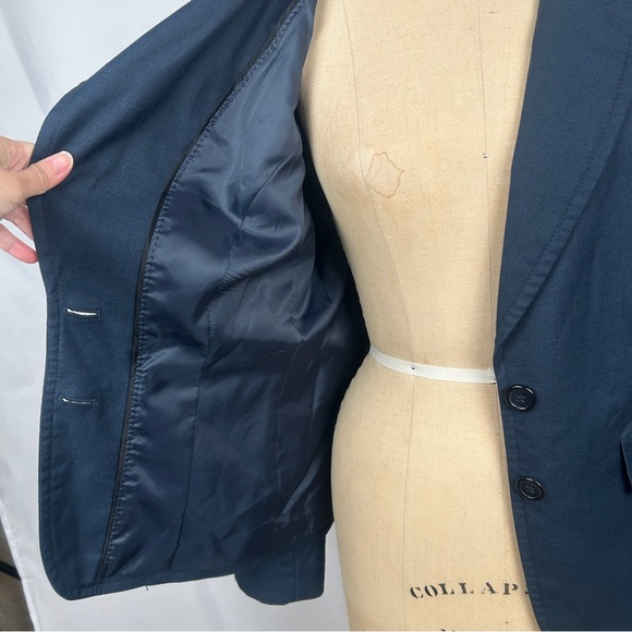 The Limited Classic Navy Blue Two Button Front Blazer Suit Jacket Size 12 - Picture 6 of 14